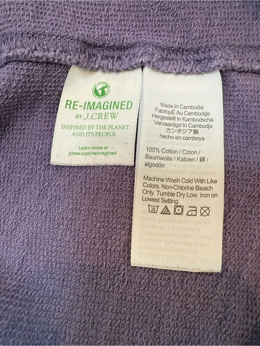 J Crew Crewneck Pullover Purple Shirt Men’s Size Large L 100% Cotton